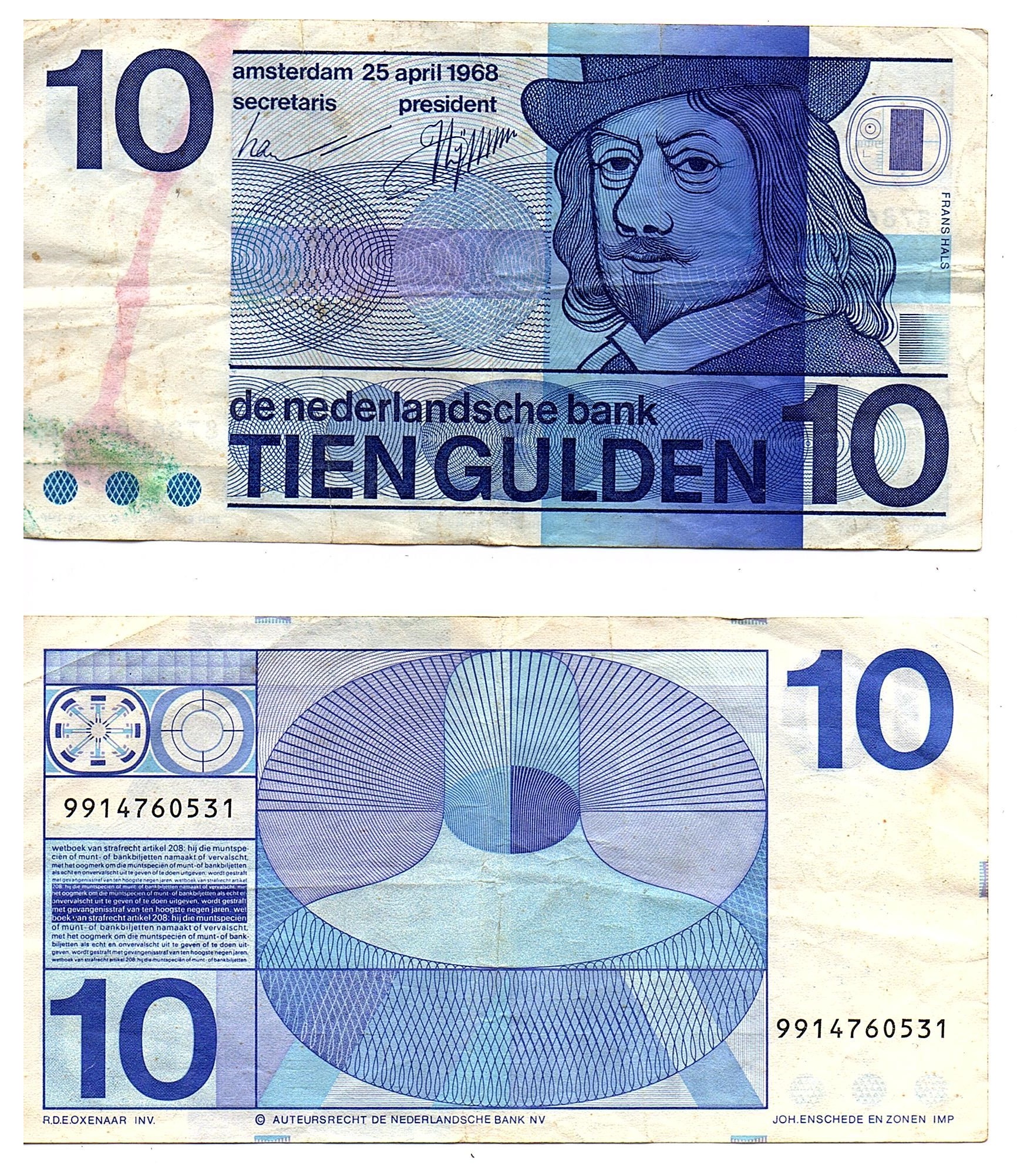 Netherland #91b/VF  10 Gulden